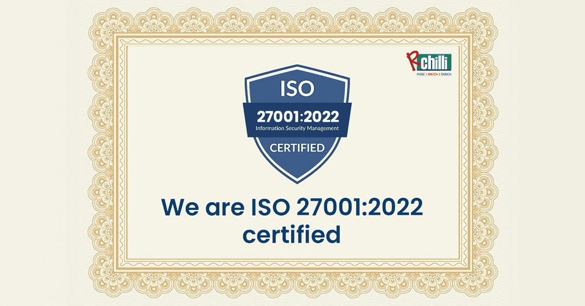 RChilli Achieves ISO 27001:2022 Certification, Reinforcing Data Security Commitment in HR Technology